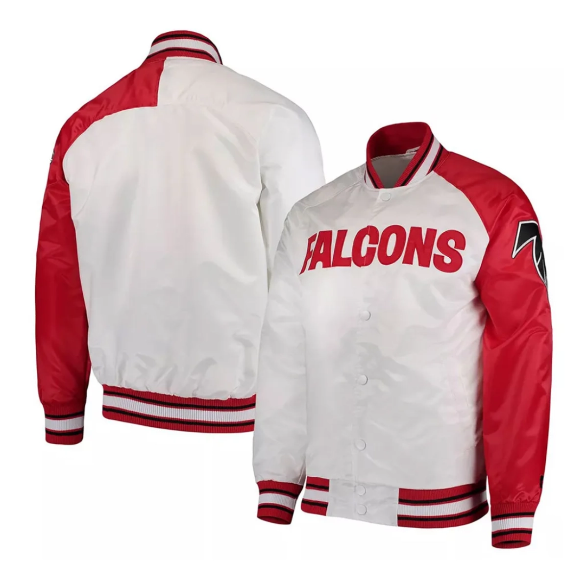 Atlanta falcons start of season retro white satin jacket