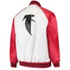 Atlanta falcons starter clean up throwback white and red varsity jacket 2