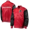 Atlanta falcons starter enforcer red and black satin varsity jacket 4