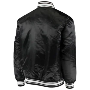 Atlanta falcons starter locker room black satin varsity jacket 2