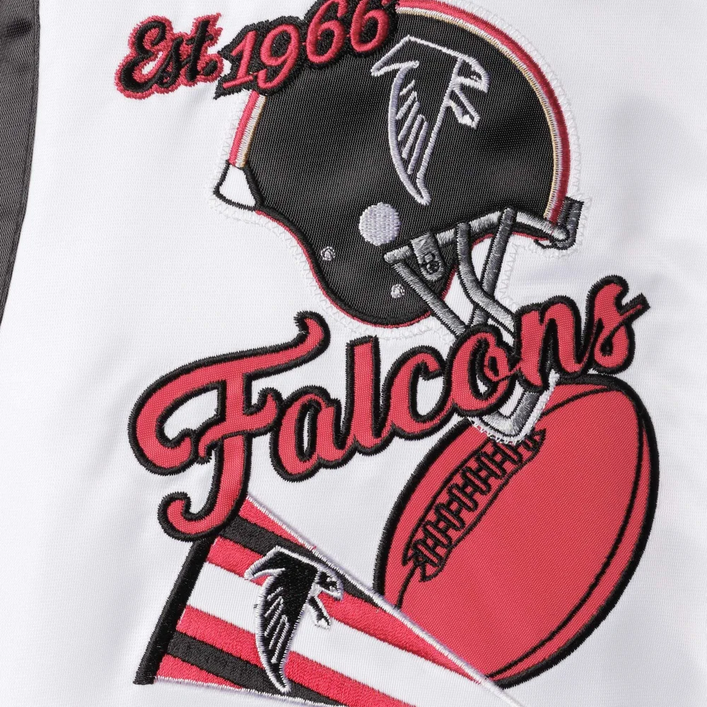 Atlanta falcons starter retro the all american white and red varsity jacket 3