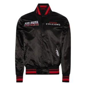 Atlanta falcons turn it up m satin varsity jacket