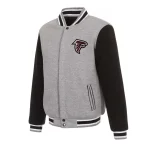 Atlanta Falcons Two Tone Gray/Black Wool Varsity Jacket