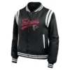 Atlanta falcons womens full zip bomber varsity jacket black 1 1