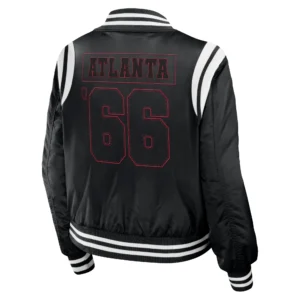 Atlanta falcons womens full zip bomber varsity jacket black 2 1