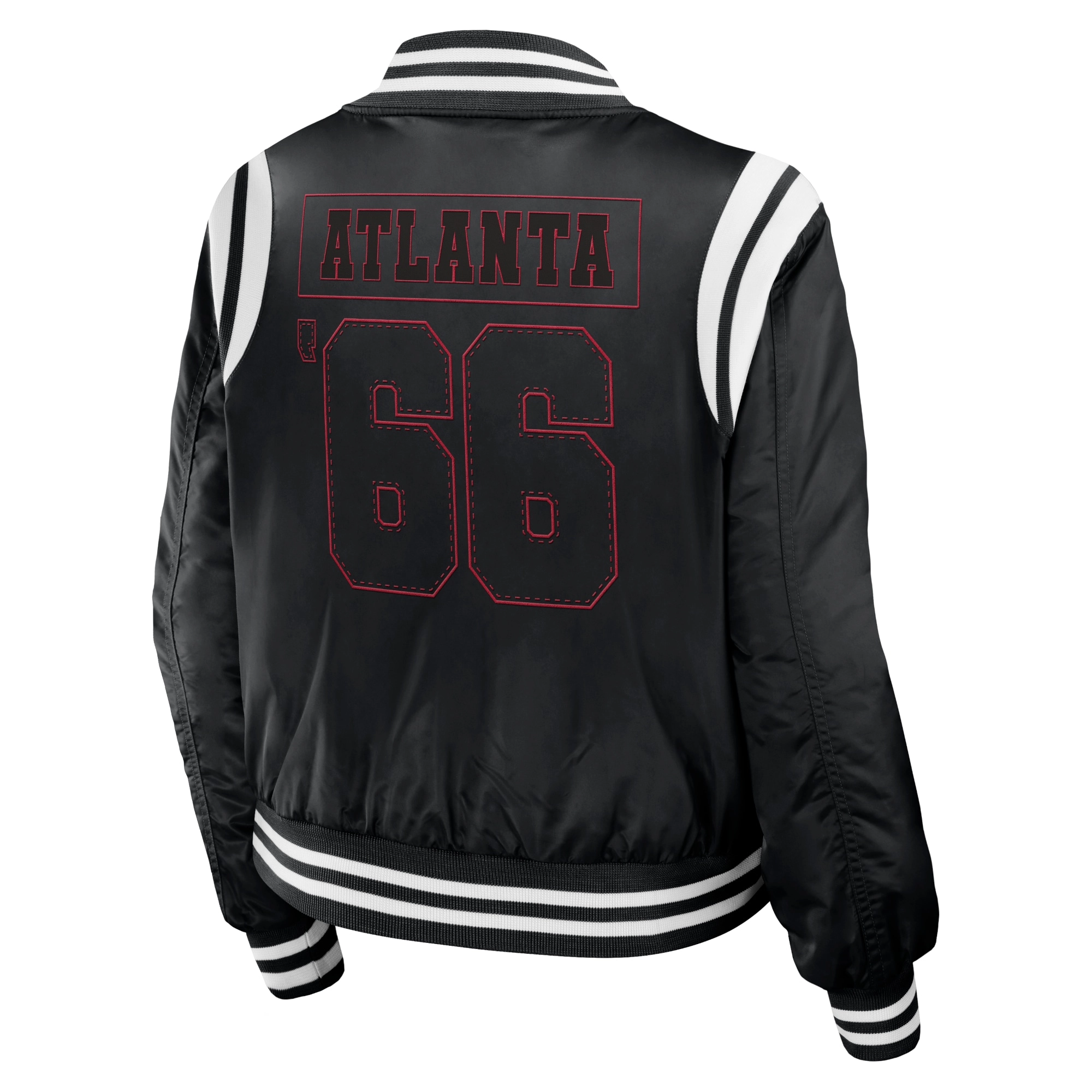 Atlanta falcons womens full zip bomber varsity jacket black 2 1