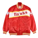 Atlanta Hawks All Star Game Vintage Red Satin Jacket