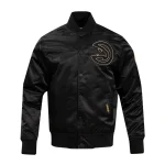Atlanta Hawks Black & Gold Black Satin Jacket
