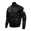 Atlanta hawks black gold full snap satin varsity jacket black 2
