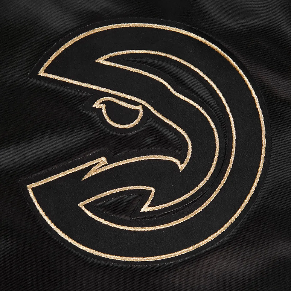 Atlanta hawks black gold full snap satin varsity jacket black 6
