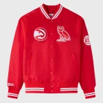 Atlanta Hawks Full-Snap Red Satin Jacket