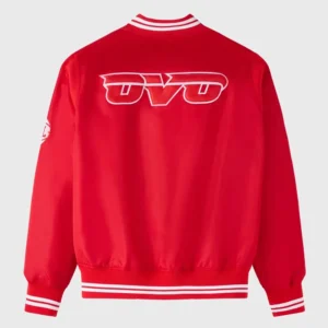Atlanta hawks full snap red satin varsity jacket