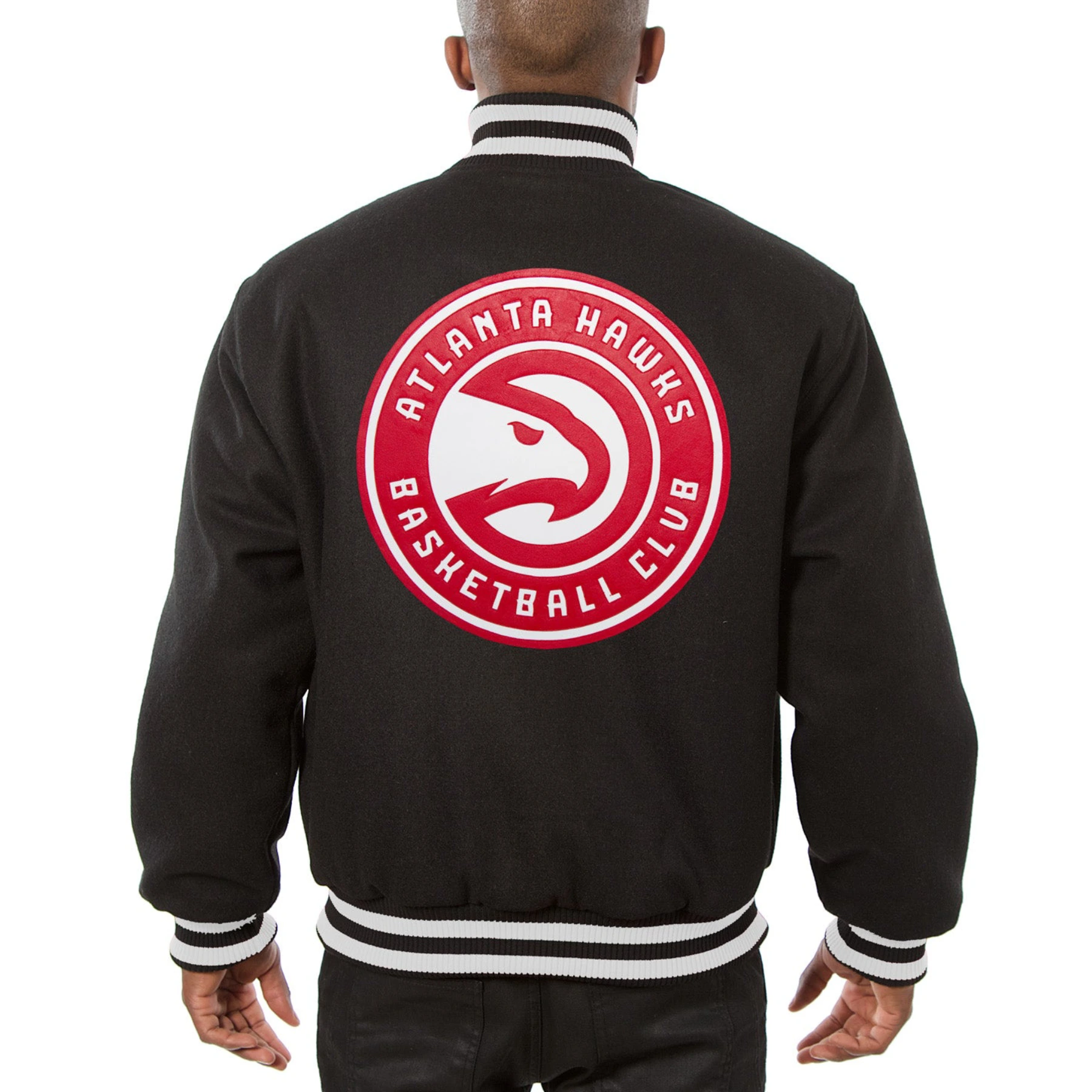Atlanta hawks full wool varsity jacket black 1 1