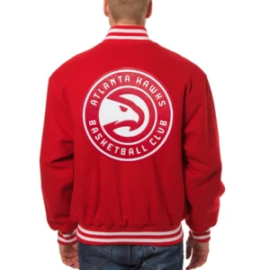 Atlanta hawks full wool varsity jacket red 1