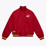 Atlanta Hawks Vintage Full-Zip Red Satin Jacket