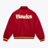 Atlanta hawks full zip red satin jacket