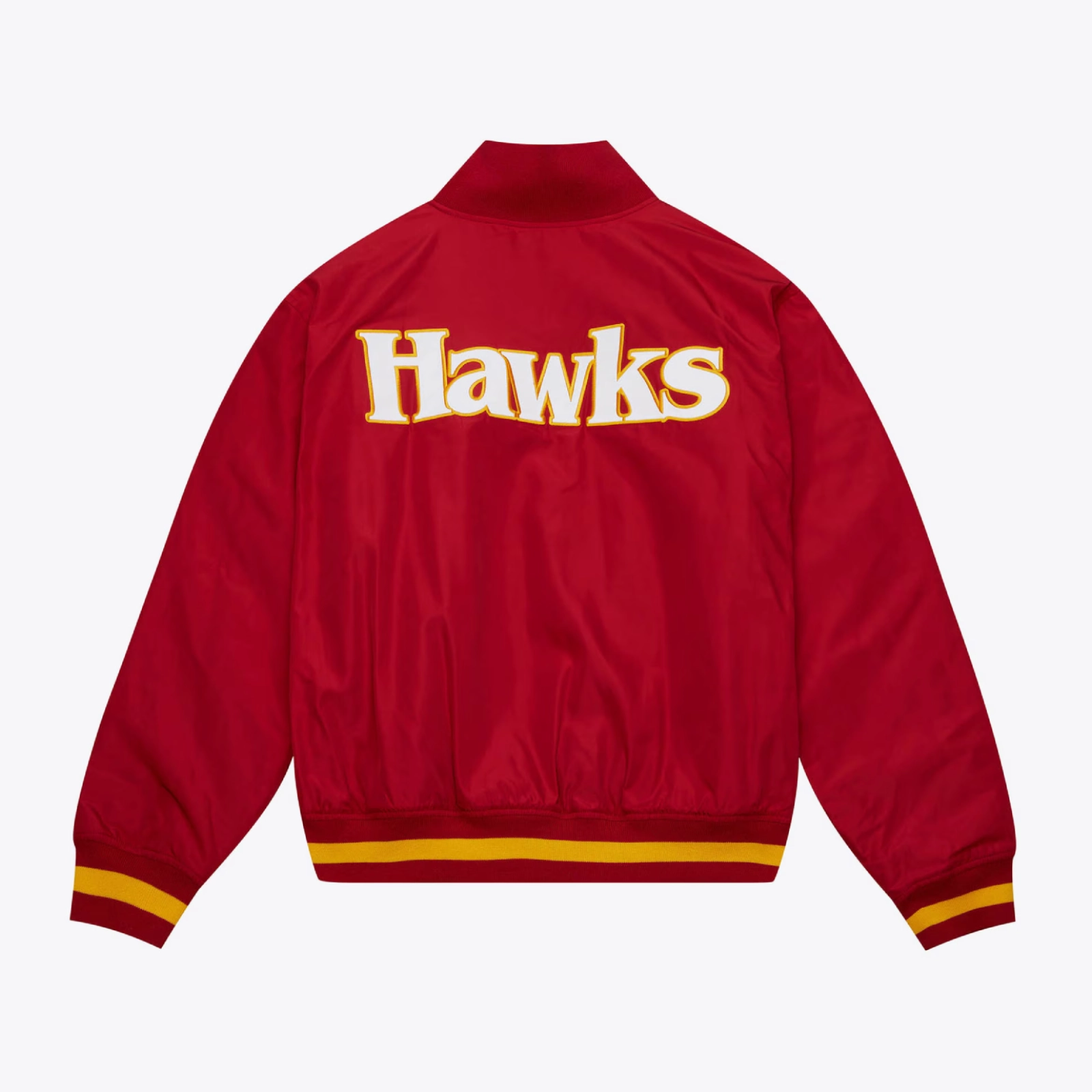 Atlanta hawks full zip red satin jacket
