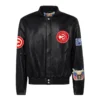 Atlanta hawks jeff hamilton full leather jacket black 1