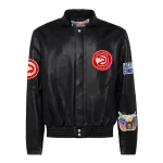 Atlanta Hawks Full Leather Black Varsity Jacket