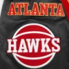 Atlanta hawks mashup full snap satin varsity jacket black 1