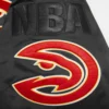 Atlanta hawks mashup full snap satin varsity jacket black
