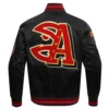 Atlanta hawks mashup full snap satin varsity jacket black 5