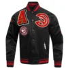 Atlanta hawks mashup full snap satin varsity jacket black 8