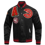 Atlanta Hawks Mashup Black Satin Jacket