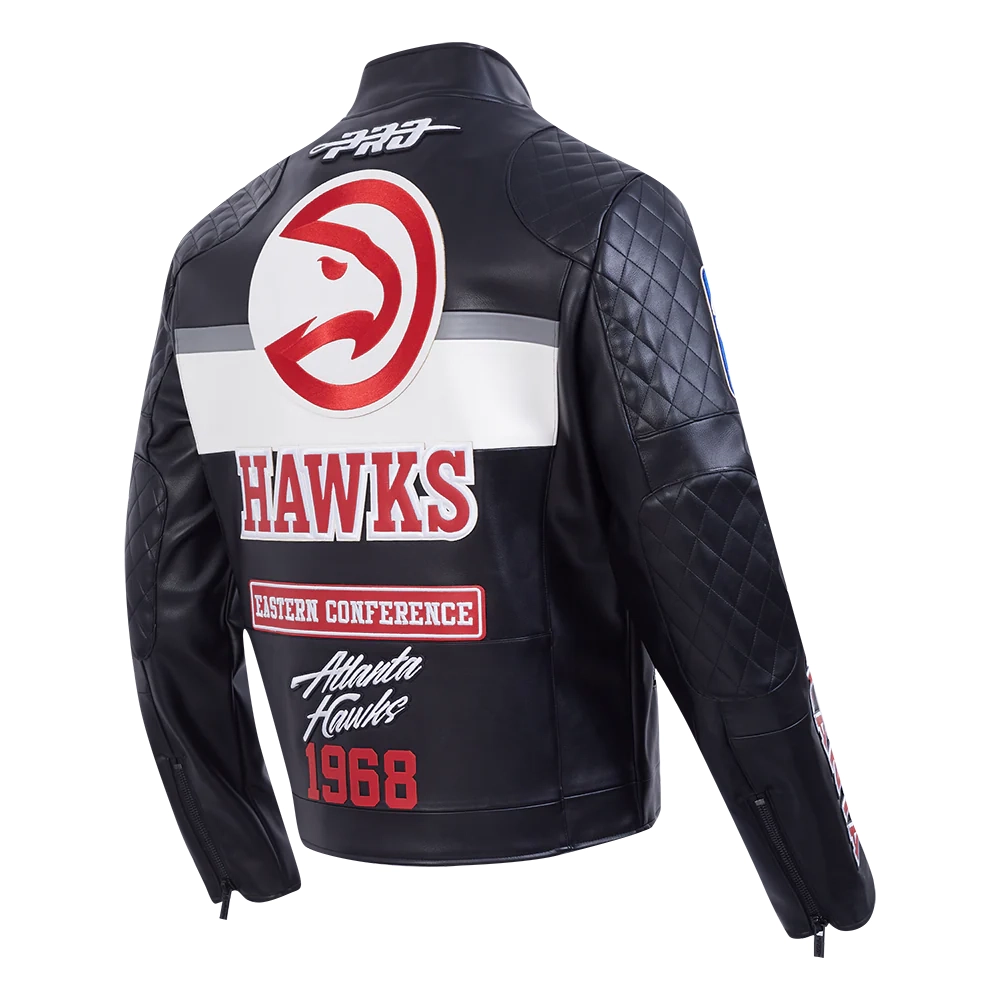 Atlanta hawks moto cafe racer jacket