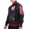 Atlanta hawks old english rib satin varsity jacket black 2