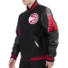 Atlanta hawks old english rib wool leather varsity jacket black 2