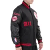 Atlanta hawks old english rib wool leather varsity jacket black 3