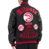 Atlanta hawks old english rib wool leather varsity jacket black 4