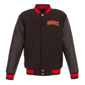 Atlanta hawks one color wool leather jacket