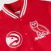 Atlanta hawks playboy red satin varsity front logo
