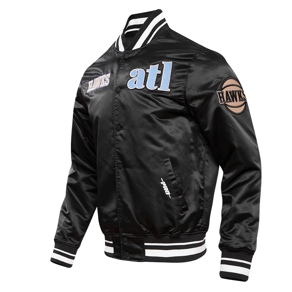 Atlanta hawks pro standard 2023 24 city edition satin varsity jacket 1