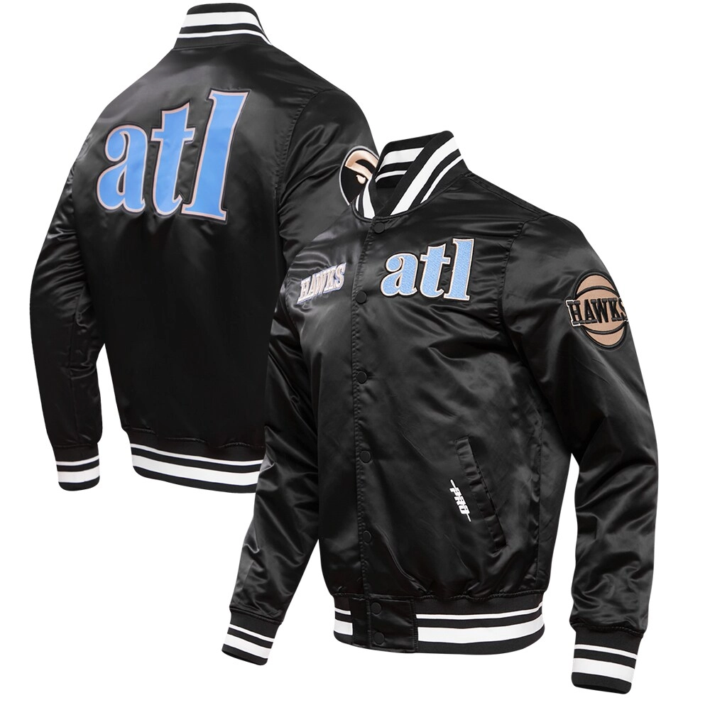 Atlanta hawks pro standard 2023 24 city edition satin varsity jacket 3