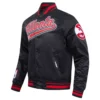 Atlanta hawks pro standard script tail black satin varsity jacket 1
