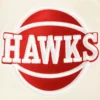 Atlanta hawks retro classic full snap satin varsity jacket white 2
