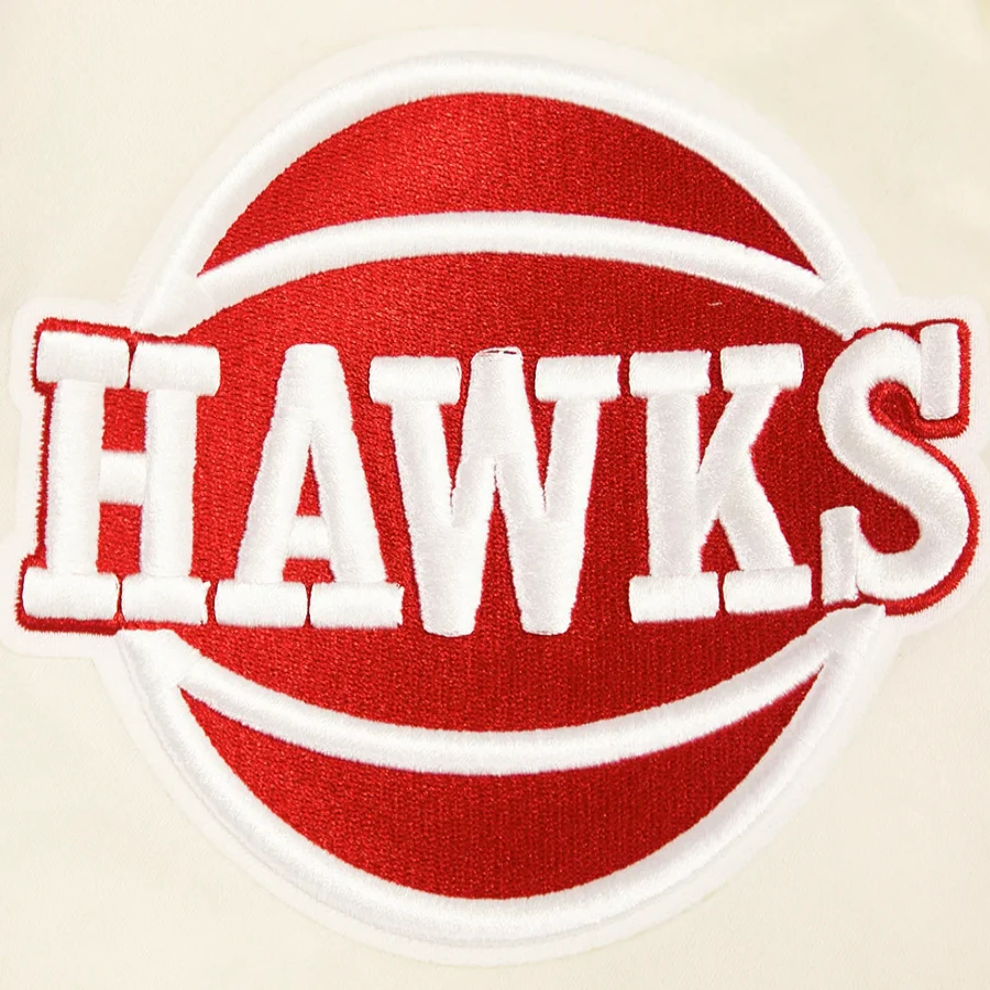 Atlanta hawks retro classic full snap satin varsity jacket white 2