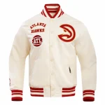 Atlanta Hawks Retro Classic White Satin Jacket