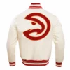 Atlanta hawks retro classic full snap satin varsity jacket white 6