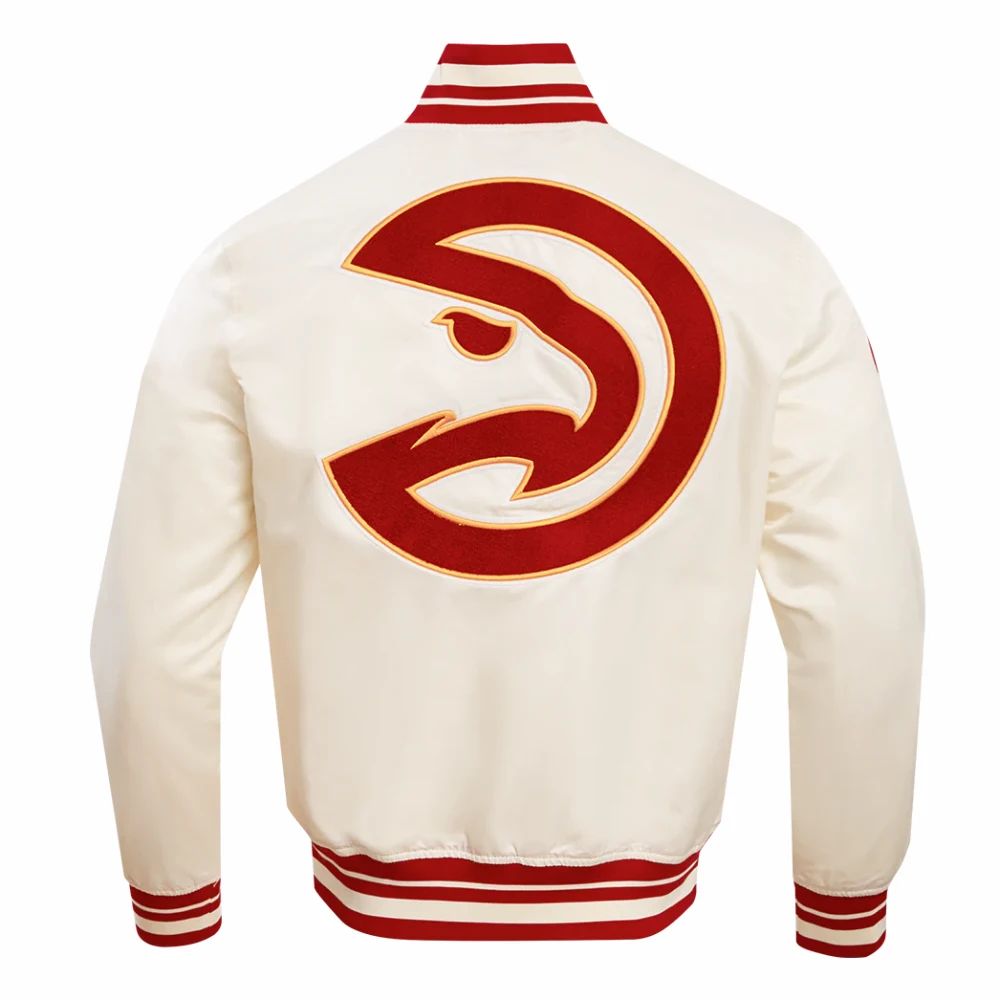 Atlanta hawks retro classic full snap satin varsity jacket white 6