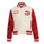 Atlanta Hawks Retro Classic Woman's Wool/Leather Jacket