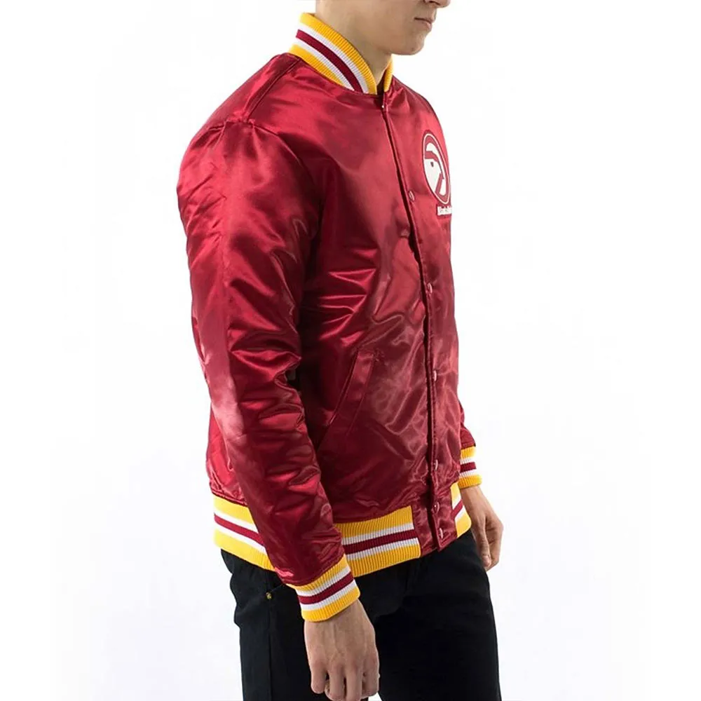 Atlanta hawks satin red satin jacket