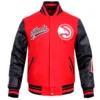 Atlanta hawks script tail wool leather varsity jacket redblack 1 1