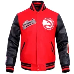 Atlanta Hawks Script Tail Wool/Leather Jacket