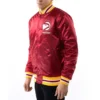 Atlanta hawks throwback wordmark satin varsity jacket