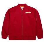 Atlanta Hawks Vintage Logo Lightweight Red Satin Jacket