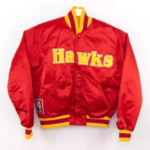 Atlanta hawks vintage red bomber jacket